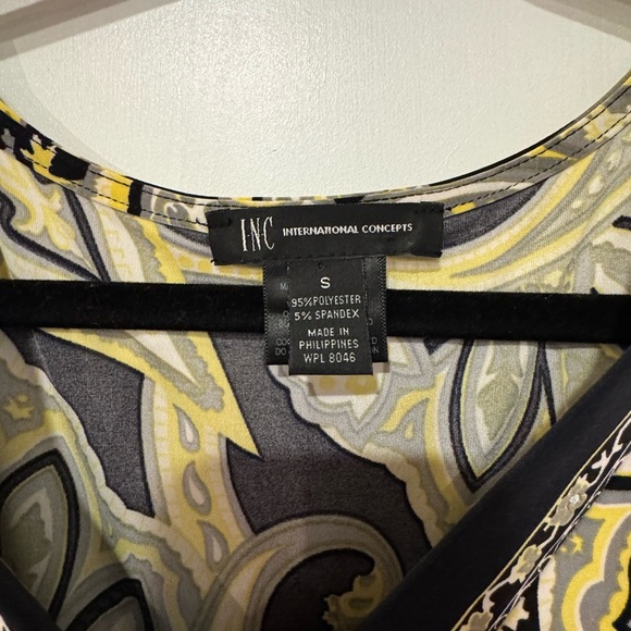 INC International Concepts Black and Yellow Asymmetrical Sundress size S - Picture 2 of 10